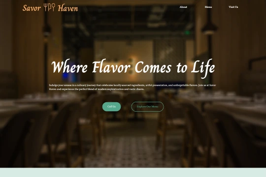 Savor Haven Hero Section